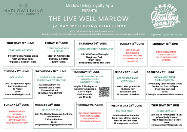 LIVE WELL MARLOW, 30 DAY CHALLENGE